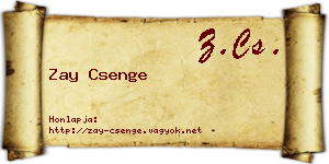 Zay Csenge névjegykártya